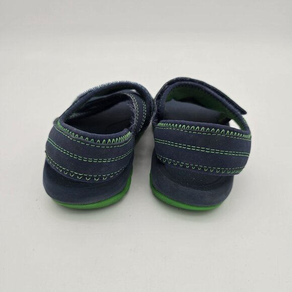 Teva Toddler Boys Size 10 Navy & Green Sandals With Adjustable Straps - Picture 4 of 9